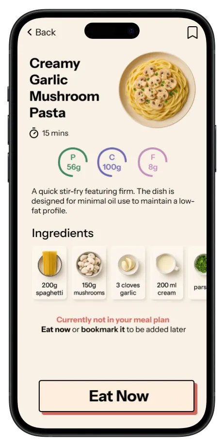 Iphone screenshot of Automate Food app